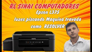 Impressora Epson L375 luzes piscando travamento Como resolver [upl. by Allebara]