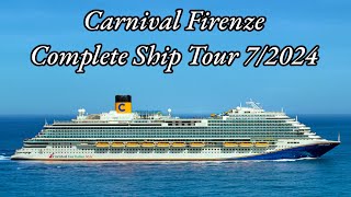 Carnival Firenze Ship Tour July 2024 Complete Review [upl. by Yrffej]