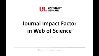 Journal Impact Factor in Web of Science [upl. by Delamare421]