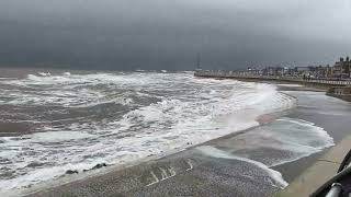 Blackpool beach and seafront  Storm Eunice [upl. by Noemis]