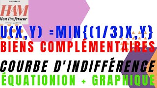 TDMicroéconomieEX3EFonction dUtilitéCourbe dIndifférenceDeux biens complémentaires Equation [upl. by Sherye]