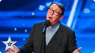 Father Ray Kelly takes us to church with AMAZING version of ‘Everybody Hurts’  Auditions  BGT 2018 [upl. by Ahsaele62]