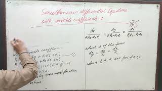 Simultaneous Differential Equations with Variable Coefficients 1by Yogendra Bahadur Singh [upl. by Arnaud]