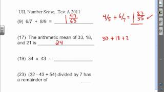 UIL Number Sense Test A 2011 [upl. by Parrie]