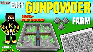 Best  Easy GUNPOWDER FARM In Minecraft 120  121😯  Creeper farm  Bedrock Java  HINDI [upl. by Idden]