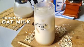 Oat Milk Recipe  Vegan and NonDairy Milk at Home  Healthy and not slimy Oat Milk [upl. by Llertniuq]