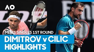 Grigor Dimitrov vs Marin Cilic match highlights 1R  Australian Open 2021 [upl. by Bisset]