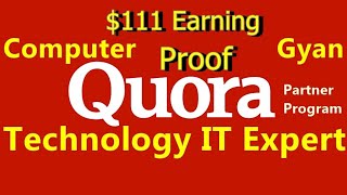 Quora Partner Program 111 Earning Proof [upl. by Erdna]