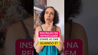 Inscrição na REPESCAGEM Exame 42 OAB examedeordem examedaordem repescagemoab reaproveitamentooab [upl. by Lleinad]