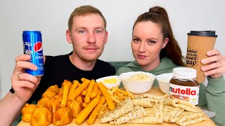 МУКБАНГ ЖАРЕНЫЕ ХИНКАЛИ НАГГЕТСЫ БЛИНЫ НУТЕЛЛА MUKBANG FRIED KHINKALI NUGGETS PANCAKES NUTELLA [upl. by Justicz]