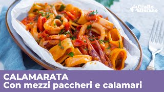 CALAMARATA CON CALAMARI  Ricetta perfetta nel cartoccio [upl. by Nnorahs876]