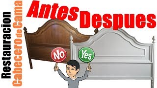 🚩✅ Restauracion de un cabecero de cama  Como dar un cambio Con pintura Renovar [upl. by Suisyola]