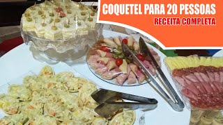 MESA DE COQUETEL PARA 20 PESSOAS RECEITAS DA ROSA [upl. by Patnode755]