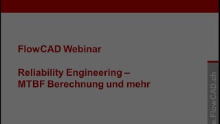 CARE software Reliability Engineering Seminar in German language by FlowCad [upl. by Edrea]