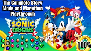 Sonic Origins  100 Complete Story Mode in One Sitting All Cutscenes Emeralds Time Stones [upl. by Artapoelc]