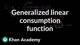 Generalized linear consumption function  Macroeconomics  Khan Academy [upl. by Esmaria]