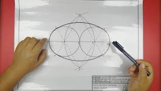TRAZADO DE UN OVALO DADO EL EJE MAYOR 2do caso 3RO Sec [upl. by Anoirb]