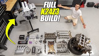 Junkyard Honda K24Z Engine Restoration amp Upgrade  FULL BUILD [upl. by Nanerb]