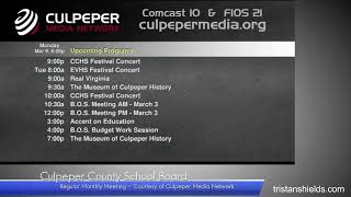 Culpeper County School Board Monthly Meeting LIVE [upl. by Ahsakal]