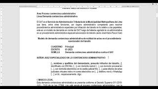 MODELO DE DEMANDA CONTENCIOSA ADMINISTRATIVA CONTRA EL SAT [upl. by Rufe]