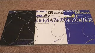 Stray Kids Clé Levanter Unboxing 8 Copies All 3 Versions Limited amp Normal [upl. by Richmound]