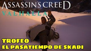 Assassins Creed Valhalla  Trofeo El pasatiempo de Skadi  Deslízate 150m en la nieve [upl. by Winthorpe685]