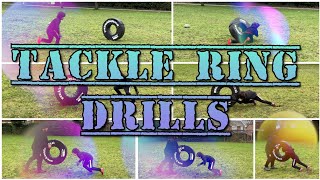 Tackle Ring Drillsideas for mini rugby junior rugby tackling rucking jackaling during Lockdown [upl. by Brogle]