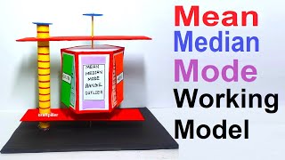 mean median mode working model  maths tlm project  diy  craftpiller [upl. by Kcyrred]