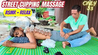 ASMR  3  The young man has great street massage techniques  Street sounds can be ASMR [upl. by Ahsaenat]