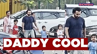 Saif Ali Khan Gets Daddy Duties Right As He Picks Up Sons Taimur amp Jeh From The Playground WATCH [upl. by Edwards]