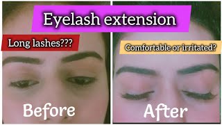 Eyelashes extensions client review  lash beauty  how to get longer lashes  salon at home [upl. by Arley910]