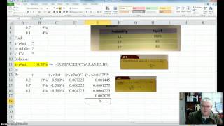 Expected return standard deviation and CV of a discrete probability distribution using Excel [upl. by Toor]