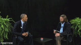 Funny or Die Barack Obama and Zach Galifianakis butt heads over Obamacare [upl. by Katlin]