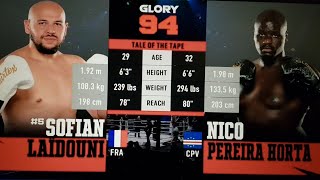 SOFIAN LAIDOUNI VS HORTA FIGHT  GLORY 94 ANTWERP BELGIUM review [upl. by Ttennej273]