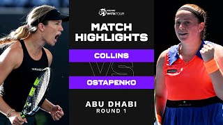 Danielle Collins vs Jelena Ostapenko  2023 Abu Dhabi Round 1  WTA Match Highlights [upl. by Jardena]