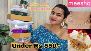 MEESHO 15 Jewellery Set Unboxing  Rs 180  Rs 550  Meesho Haul [upl. by Ettenay255]