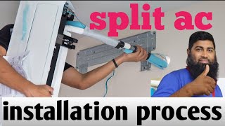 split ac installation in hindi🪛ac installation kaise karte hain [upl. by Esyahc855]