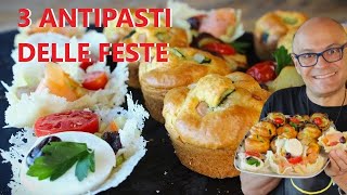 Antipasti per Natale e le Feste Tre ricette antipasti di Natale e non solo di Natale antipasto [upl. by Tisman]