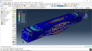 Air blast explosion over a rienforced concrete column with spiral CFRP strip in Abaqus [upl. by Yelnet]