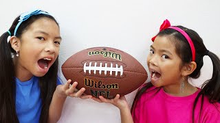 Emma and Wendy Pretend Play Real vs Fake Food Chocolate Challenge  Kids Toys Tools amp Football [upl. by Llerroj743]