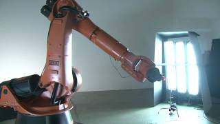 Giant Robot Arm Creates Halo Reach Light Sculpture [upl. by Dat408]