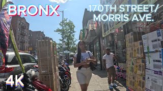 BRONX 170TH STREET AND MORRIS AVE4K WALKING TOUR NYC USA [upl. by Qerat618]