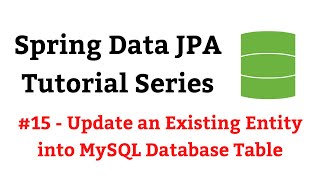 Spring Data JPA Tutorial  15  Update an Existing Entity into MySQL Database Table [upl. by Adnalahs48]