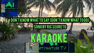 Dont Know What to Say Dont Know What to DoSong by Ric Segreto KARAOKE VERSION [upl. by Atterg674]