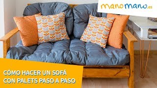 Cómo hacer un sofá con palets Paso a paso ManoMano ES [upl. by Skilken438]