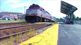 MBTA locomotive 1026 with outbound train 8 17 18 [upl. by Lenni837]