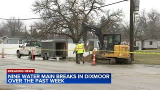 Dixmoor sees 9th water main break in a week [upl. by Viafore928]