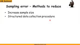 Sampling error Methods to reduce [upl. by Auqinahs]