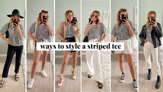 6 Ways To Style A Striped Tee  Summer Outfit Ideas  jessmsheppard [upl. by Trudey]