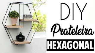 Prateleira Hexagonal do Pinterest  DIY Artesanato  Palito de churrasco [upl. by Petra]